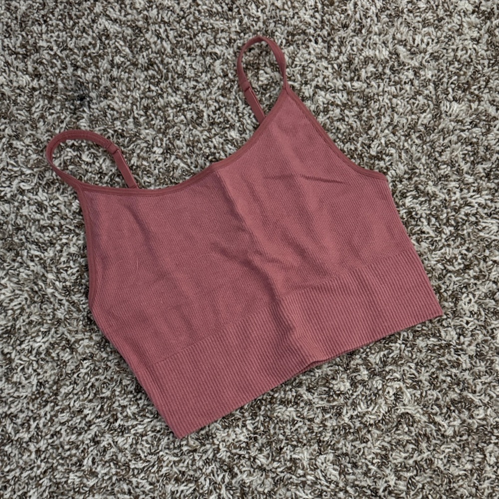 Old Navy Mauve Ribbed Crop Top